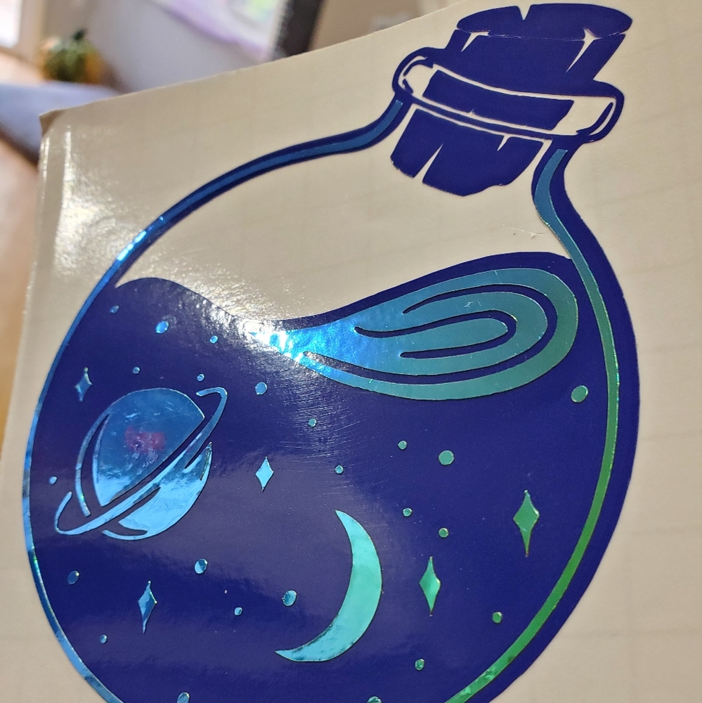 Galaxy bottle vinyl decal